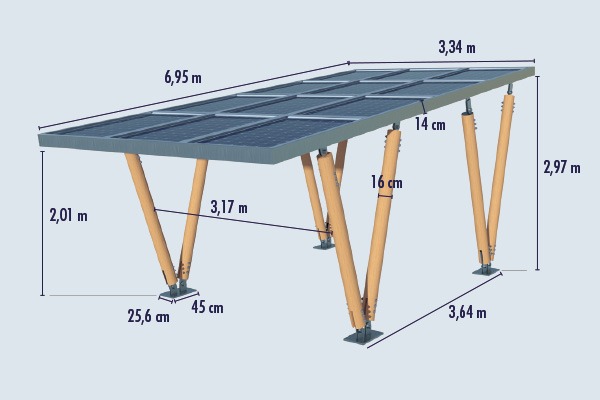 Dimension d'une carport solaire 